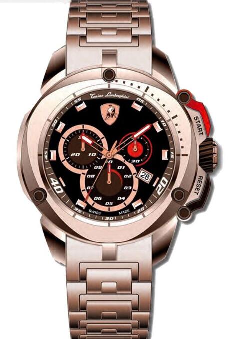 Lamborghini Shield 7800 Chronograph Black Dial Stainess Steel Men's Watch 7805